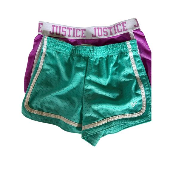 Justice purple and teal mesh shorts size 7 - Picture 1 of 3